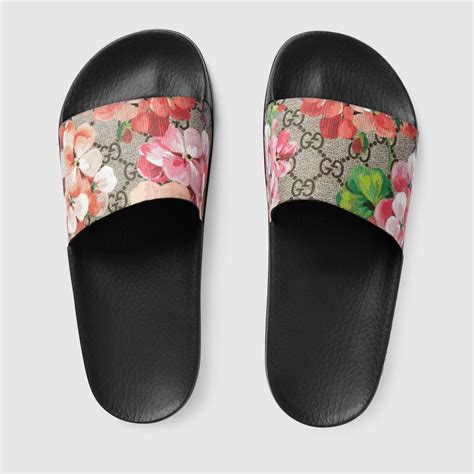 gucci fur bloom black|gucci sandals for women.